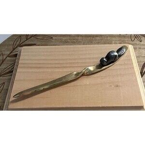 Vtg 60s-70s Brass Twisted With Beaver On Top Letter Opener Signed Chambers